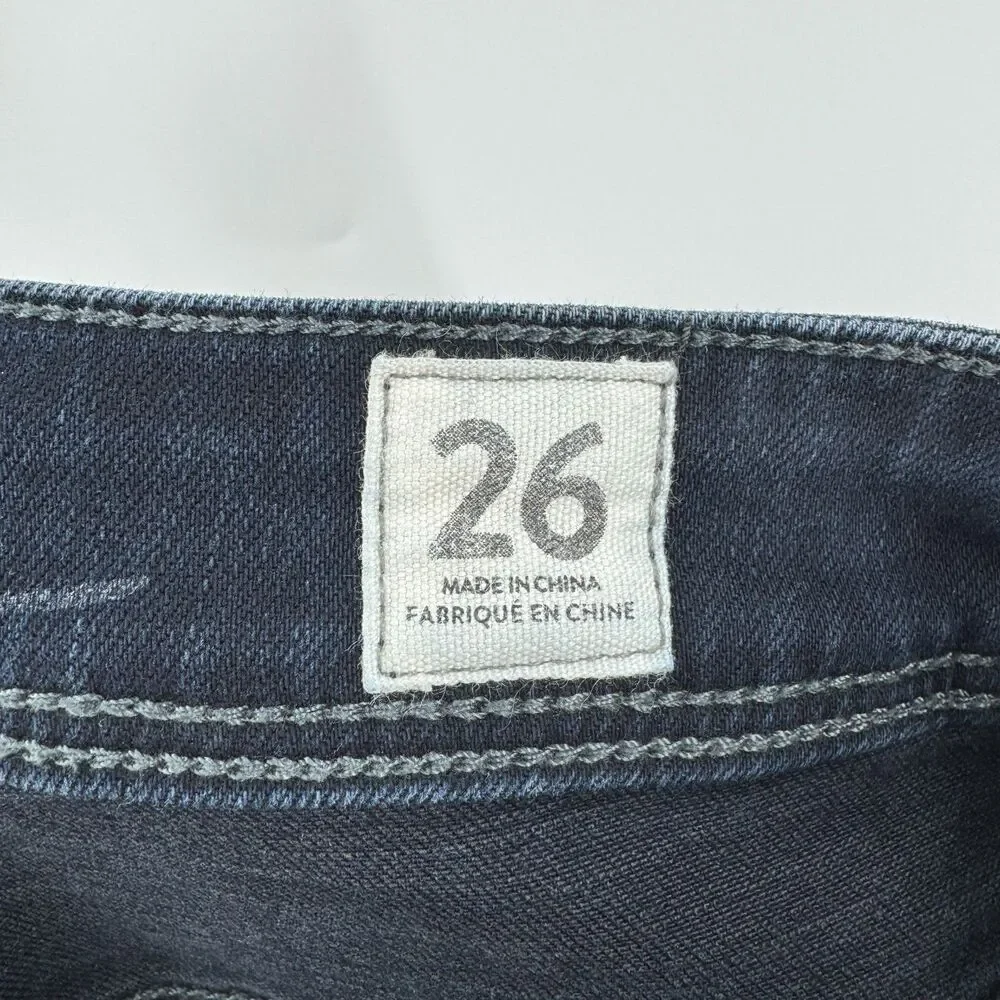 FREE PEOPLE | WE THE FREE Dark Wash Ivy Denim Pull On Raw Hem Skinny Jeans Sz 26